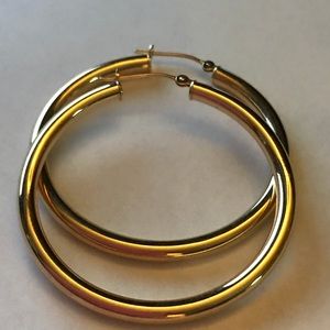 14k stamped gold hollow hoop earrings